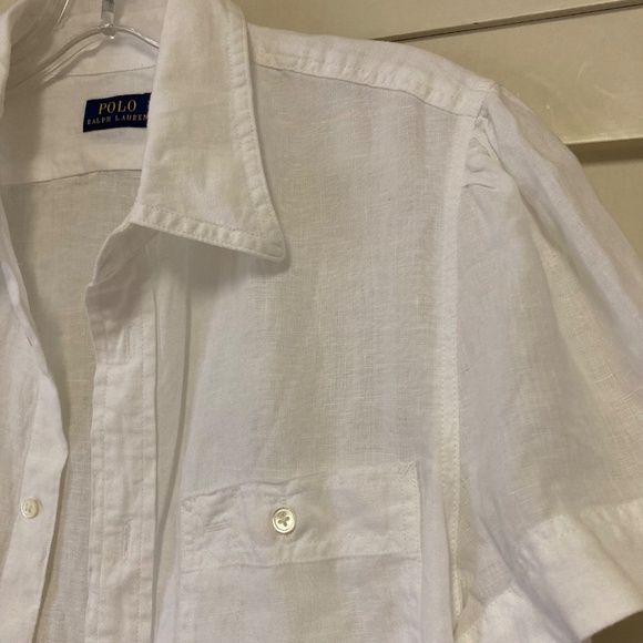 Ralph Lauren White Cotton Button Down Shirt - Picture 2 of 13